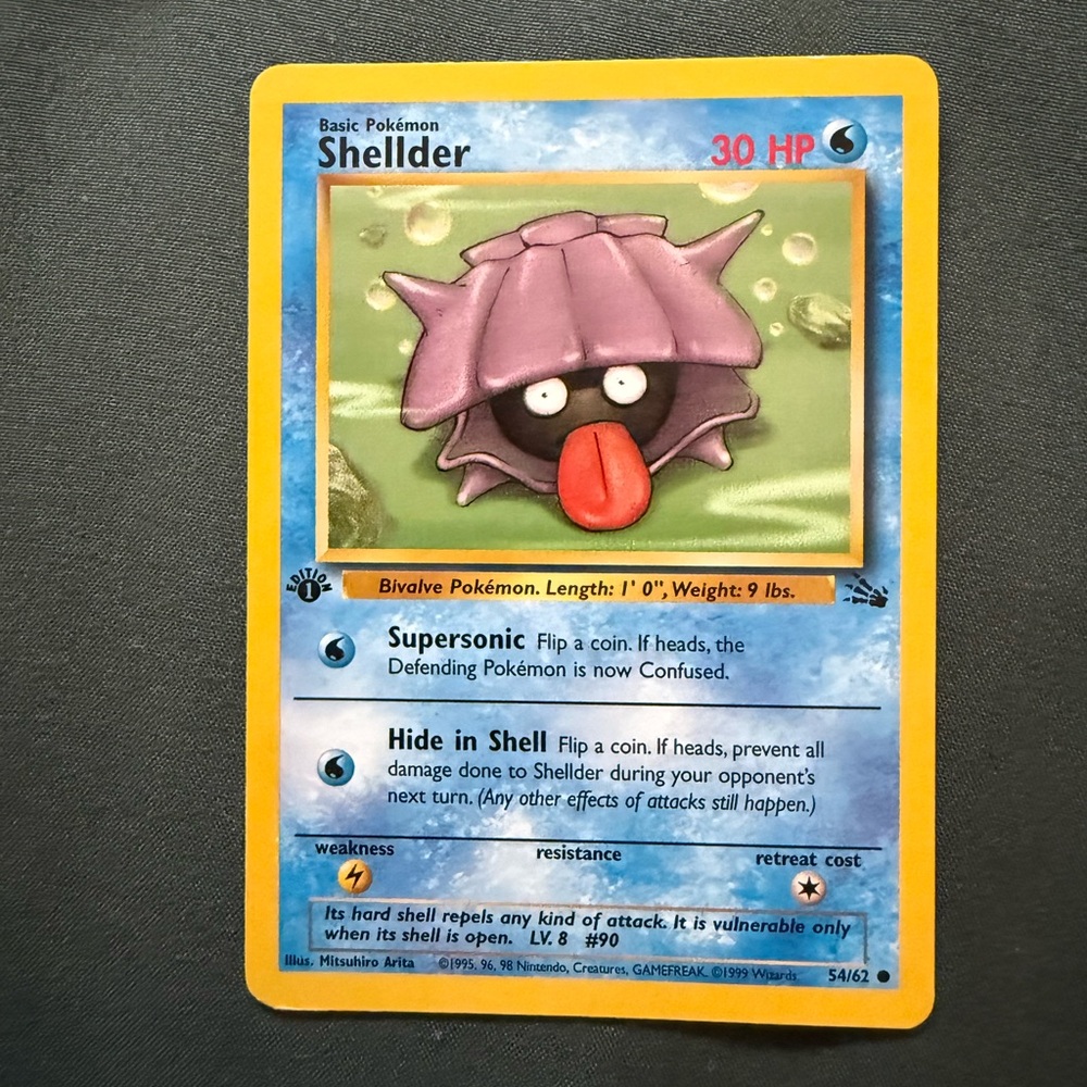 Shellder Pokémon Card with Blue Border